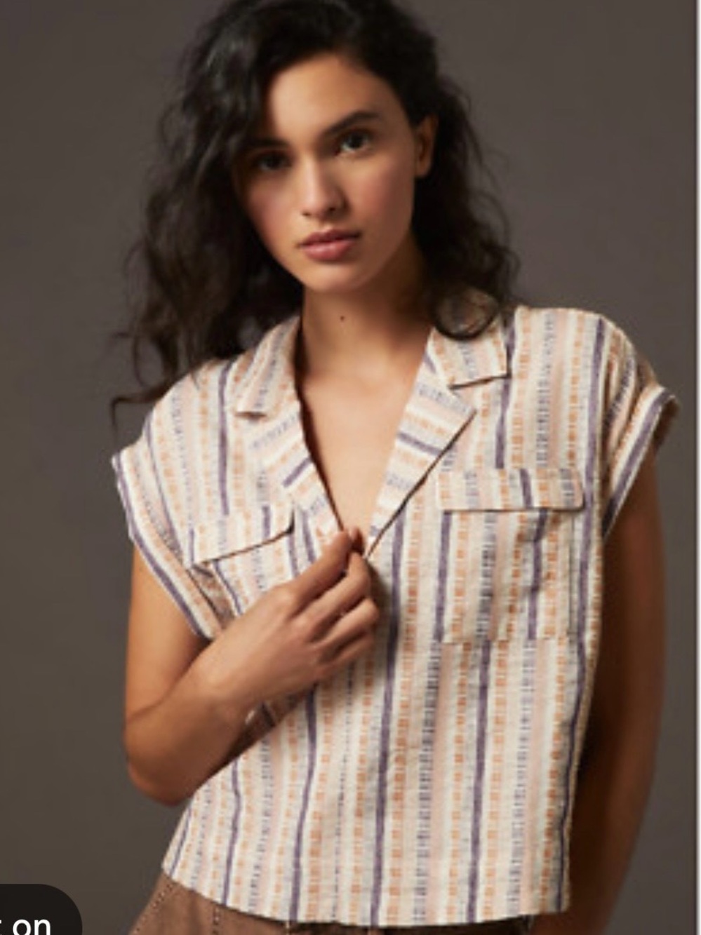 Anthropologie Cropped Utility Pullover Top